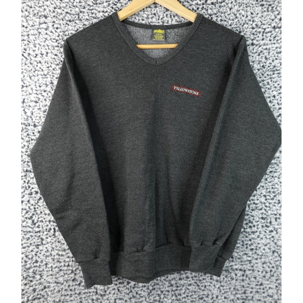 Vintage 1980 Original Jerzees V-Neck Yellowstone‎ Sweater Size M 38-40 Made USA
